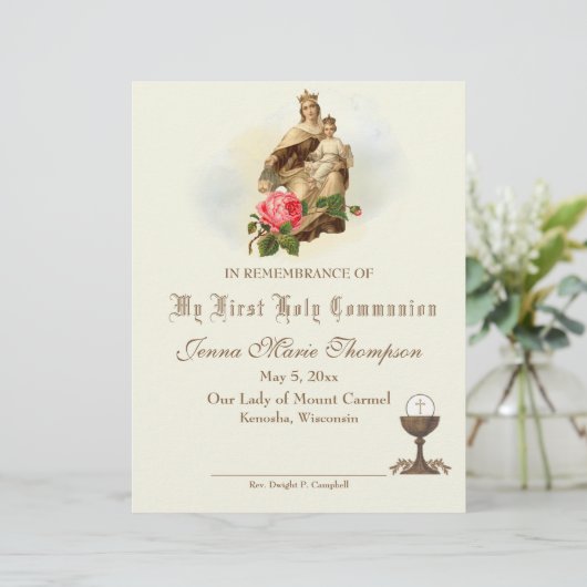 Herdenkingscertificaat katholieke Heilige Communie (Staand voorkant)