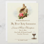 Herdenkingscertificaat katholieke Heilige Communie (Voorkant / Achterkant)