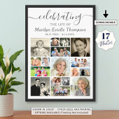 Herdenkingscollage 17 Foto's Script Ter nagedachte Poster