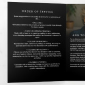 Herdenkingscollage met foto's Funeral Drieluik Programma (Binnenzijde eerst)