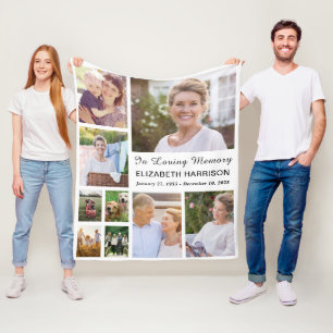 Herdenkingscollage met foto's ter nagedachtenis fleece deken