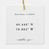 Herdenkingscoördinaten keramische siervoorwerpen keramisch ornament (Voorkant)