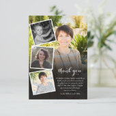Herdenkingscript rouwkaart met 5 foto's collage bedankkaart (Staand voorkant)