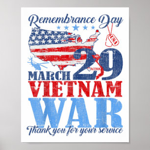 Herdenkingsdag 29 maart Vietnamoorlog US Army Vete Poster