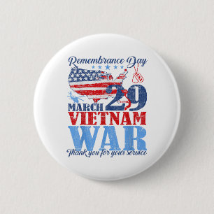 Herdenkingsdag 29 maart Vietnamoorlog US Army Vete Ronde Button 5,7 Cm