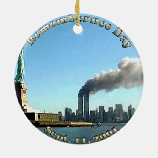 Herdenkingsdag 911 september 2001 keramisch ornament (Achterkant)
