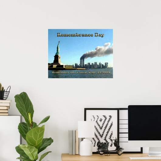 Herdenkingsdag 911 september 2001 poster (Thuiskantoor)