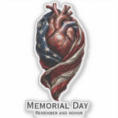 Herdenkingsdag Amerikaanse Hart Tribuut Sticker (Voorkant)