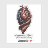Herdenkingsdag Amerikaanse Hart Tribuut Sticker (Vel)
