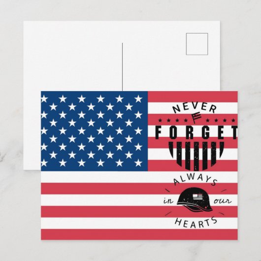 Herdenkingsdag Amerikaanse vlag Briefkaart (Voorkant / Achterkant)