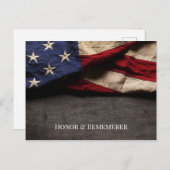 Herdenkingsdag ansichtkaart 'Honor & Remember' Briefkaart (Voorkant / Achterkant)