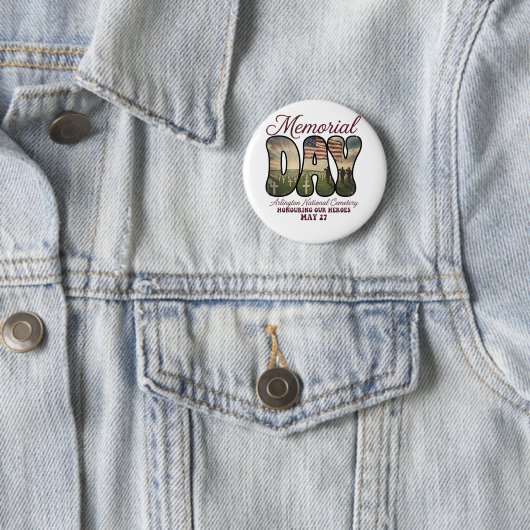 Herdenkingsdag Arlington National Cemetery Ronde Button 5,7 Cm (In situ)