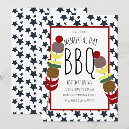 Herdenkingsdag BBQ Picknick Grillen Kaart (Voorkant / Achterkant)