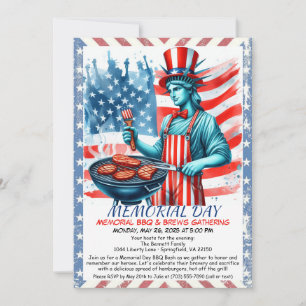Herdenkingsdag BBQ-uitnodiging – Patriottische ach Kaart