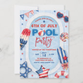 Herdenkingsdag BBQ Zwembadfeest uitnodiging (Voorkant)