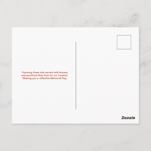 Herdenkingsdag Briefkaart (Achterkant)