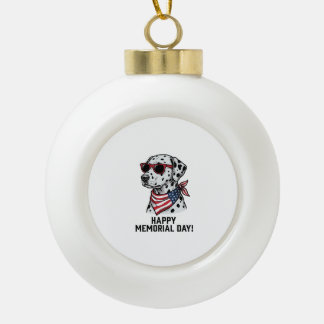Herdenkingsdag Dalmatische Patriottische Hond Ontw Keramische Bal Ornament
