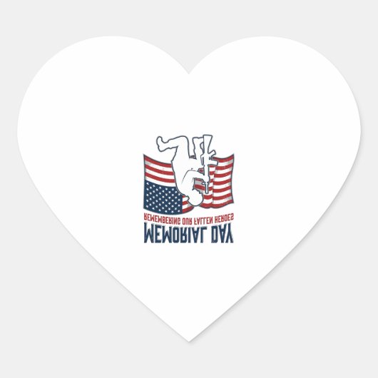 Herdenkingsdag Gesneuvelde Helden Patriottisch Sol Hart Sticker (Voorkant)