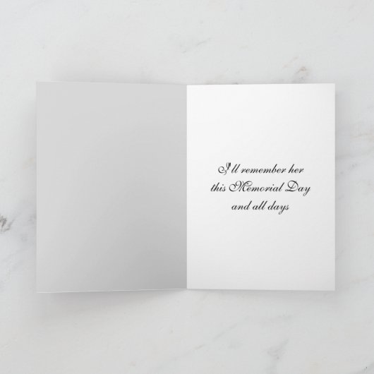 Herdenkingsdag gevallen Vrouw Soldaat Herdenking Kaart (Binnen)