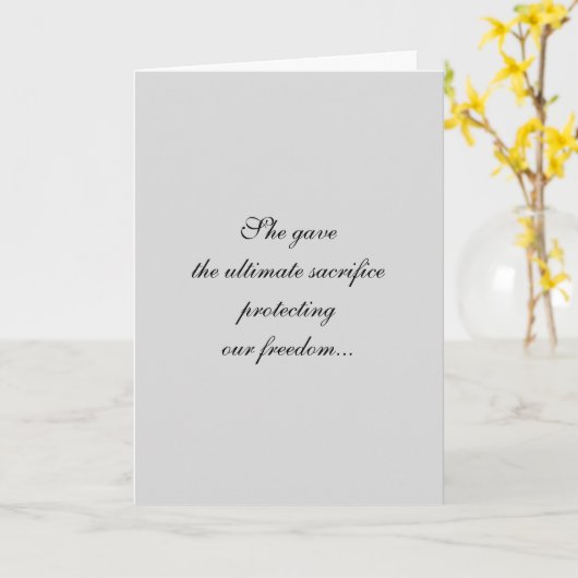 Herdenkingsdag gevallen Vrouw Soldaat Herdenking Kaart (Gele Bloem)