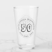 Herdenkingsdag geviering gepersonaliseerd glas (Achterkant)