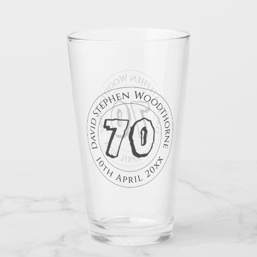 Herdenkingsdag geviering gepersonaliseerd glas (Achterkant)