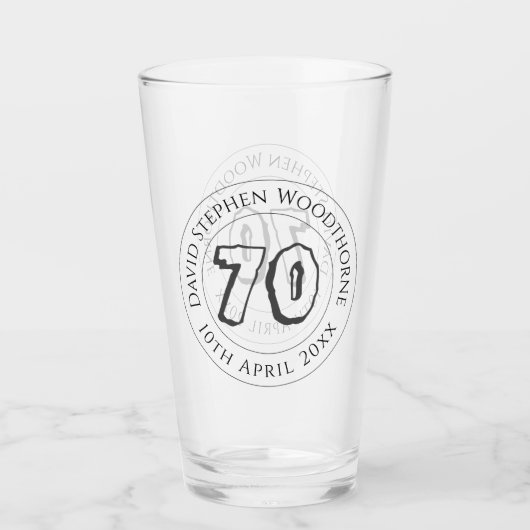 Herdenkingsdag geviering gepersonaliseerd glas (Voorkant)