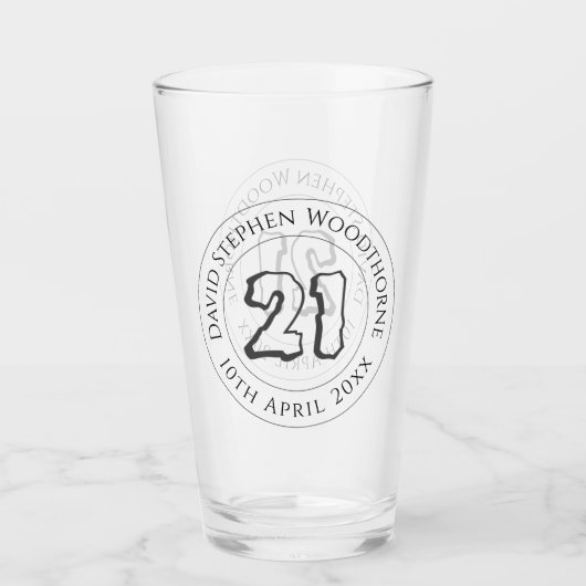 Herdenkingsdag geviering gepersonaliseerd glas (Voorkant)