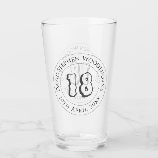 Herdenkingsdag geviering gepersonaliseerd glas (Achterkant)