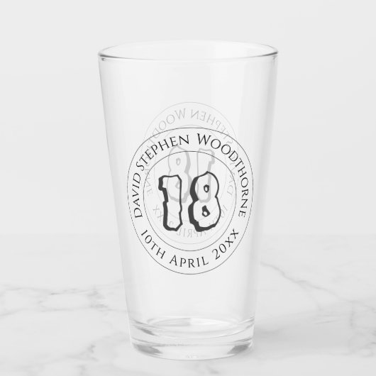 Herdenkingsdag geviering gepersonaliseerd glas (Voorkant)