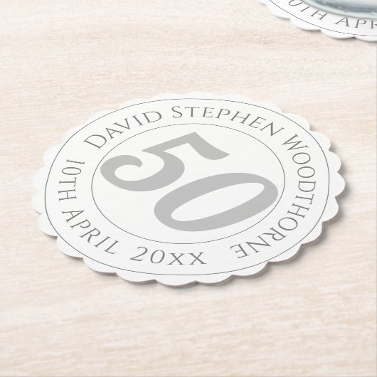 Herdenkingsdag geviering gepersonaliseerd kartonnen onderzetters (Gekanteld)