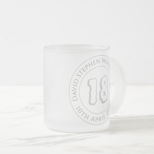 Herdenkingsdag geviering gepersonaliseerd matglas koffiemok (Voorkant rechts)