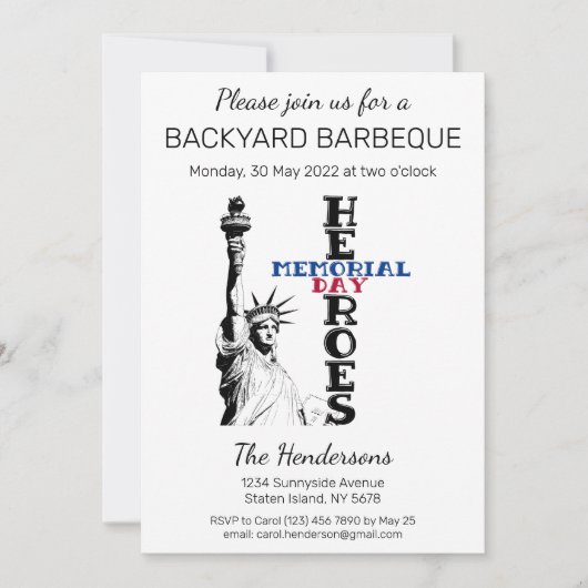 Herdenkingsdag helden Uitnodiging (Voorkant)