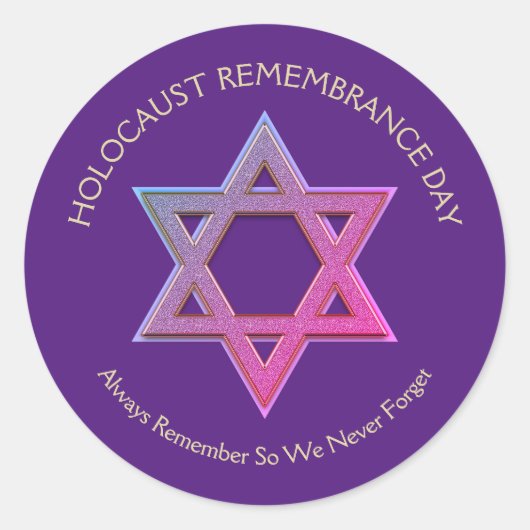 Herdenkingsdag holocaust ronde sticker (Voorkant)