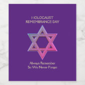 Herdenkingsdag holocaust wijn etiket (Enkel label)