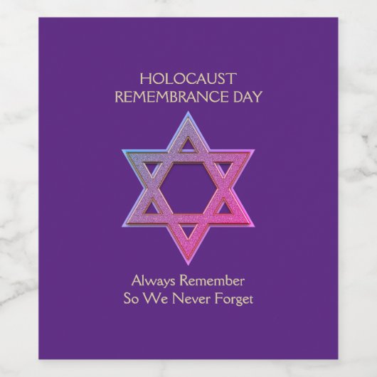 Herdenkingsdag holocaust wijn etiket (Enkel label)