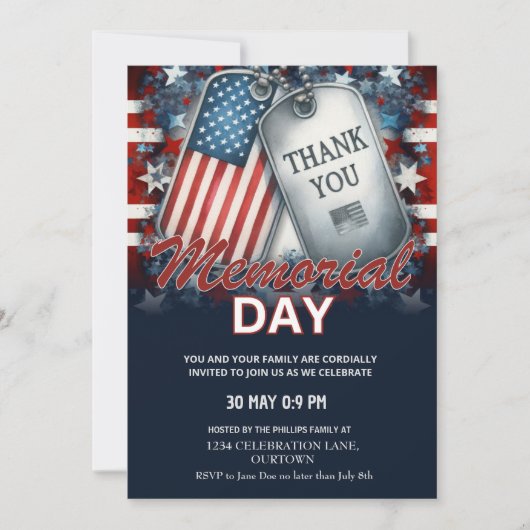 Herdenkingsdag juli patriottisch kaart (Voorkant)