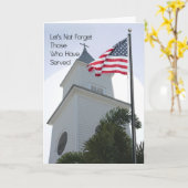 Herdenkingsdag Kaart Religie met kerk & vlag (Gele Bloem)