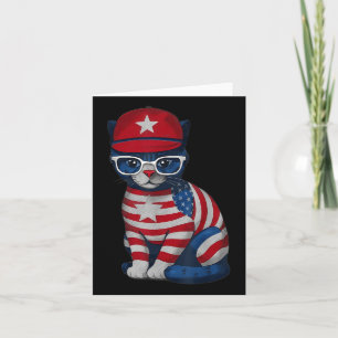 Herdenkingsdag Kat, Gelukkig 4 juli Patriottisch U Kaart