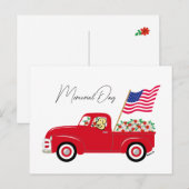 Herdenkingsdag met gele Labrador en rode vrachtwag Briefkaart (Voorkant / Achterkant)