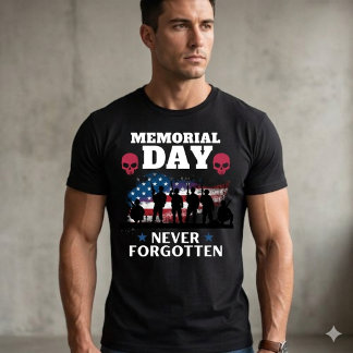 Herdenkingsdag Nooit Vergeten, Amerikaanse Vlag Mi T-shirt