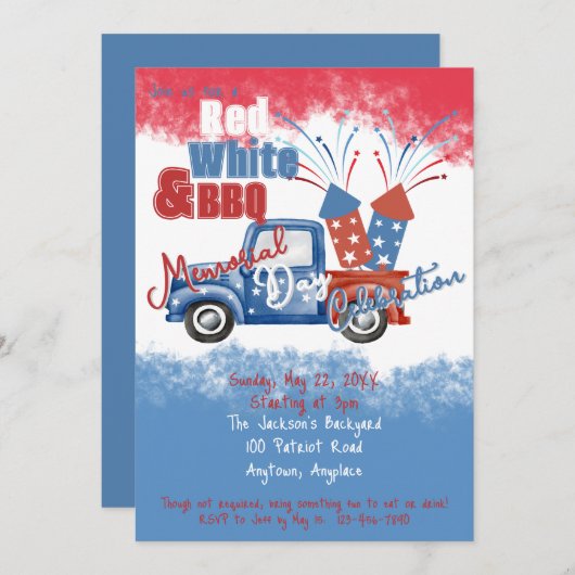 Herdenkingsdag Onafhankelijkheidsdag BBQ-feest Kaart (Voorkant / Achterkant)