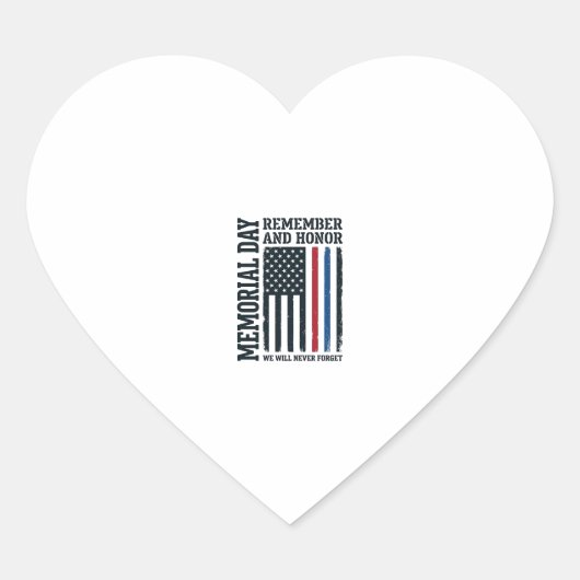 Herdenkingsdag Onthoud En Eer Hulde Vector Des Hart Sticker (Voorkant)