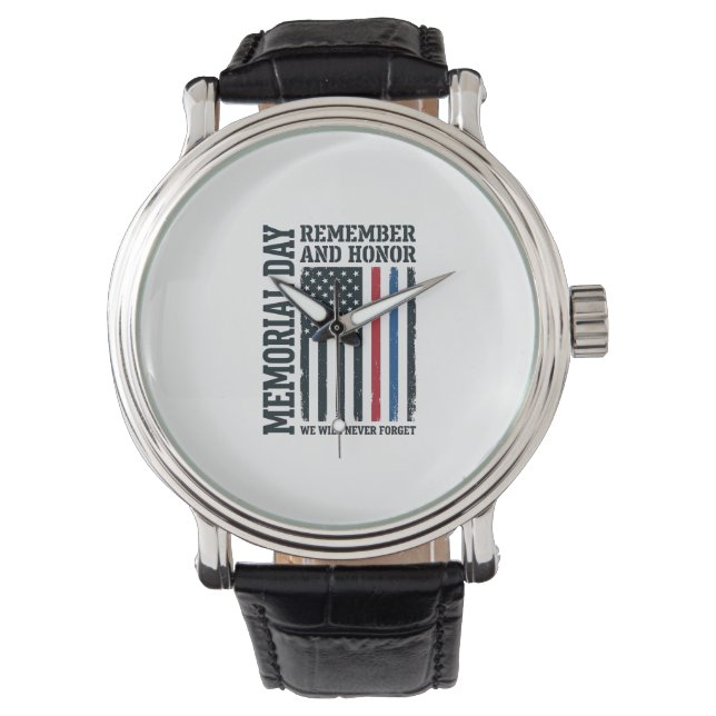 Herdenkingsdag Onthoud En Eer Hulde Vector Des Horloge (Voorkant)