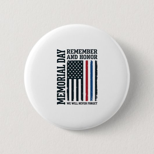 Herdenkingsdag Onthoud En Eer Hulde Vector Des Ronde Button 5,7 Cm (Voorkant)