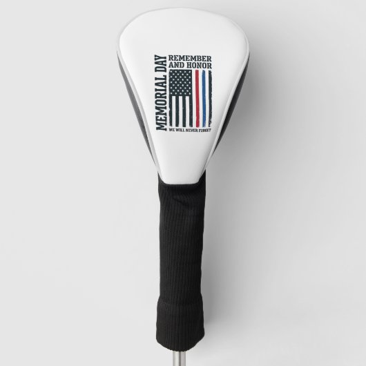 Herdenkingsdag Onthoud En Eer Hulde Vector Ontwerp Golfheadcover (Voorkant)