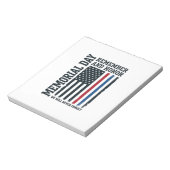 Herdenkingsdag Onthoud En Eer Hulde Vector Ontwerp Notitieblok (Linkerzijde)