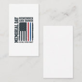 Herdenkingsdag Onthoud En Eer Tribut Vector Des Visitekaartje (Voorkant / Achterkant)