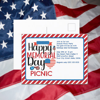 Herdenkingsdag Picknick Familie Barbecue Briefkaart