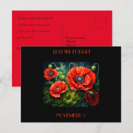 Herdenkingsdag Poppies. bewerkbaar Briefkaart